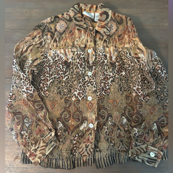 Alfred Dunner Sheer Animal Leopard Print Jacket Size 6P - Picture 13 of 13